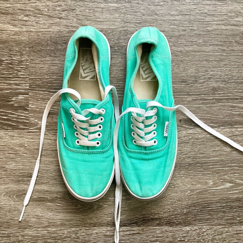 Vans teal canvas sneakers in size 7